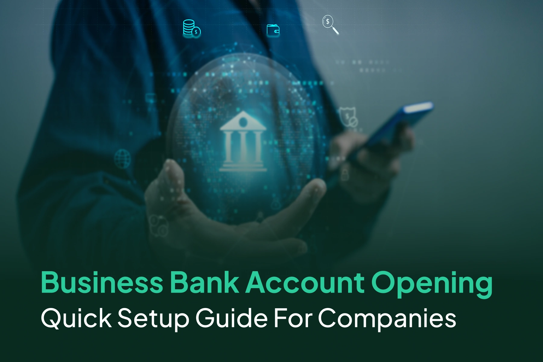 Business professional setting up bank account for company financial operations