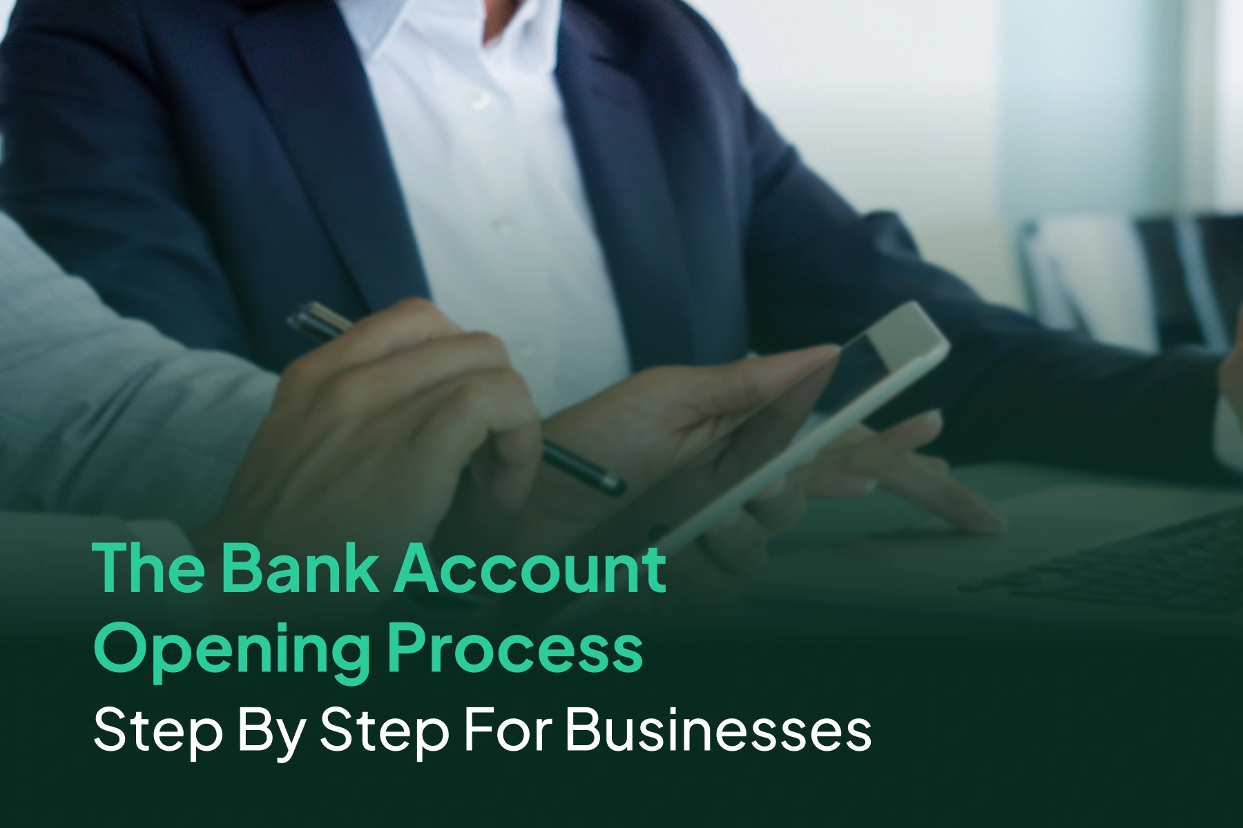 Digital banking concept for business account setup and financial services
