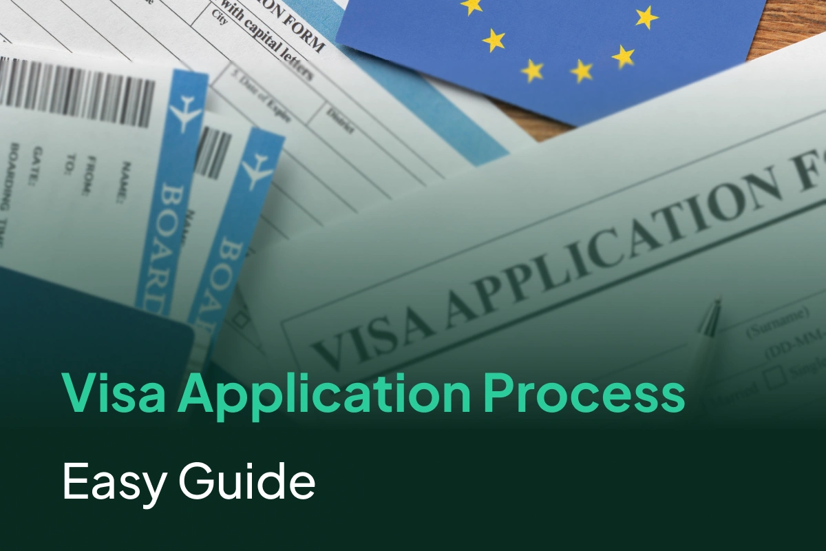 Visa application process guide with passport and official forms for international travel