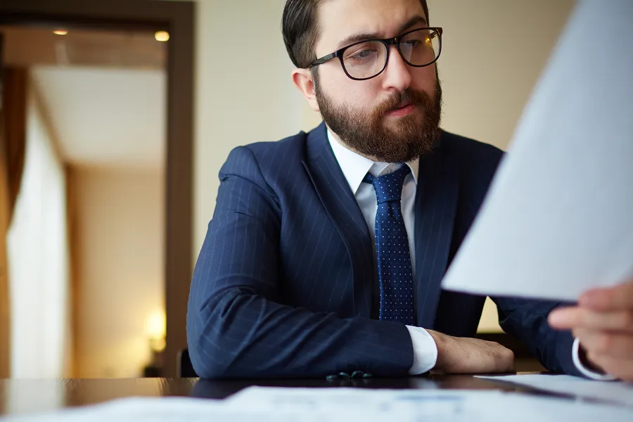 Business consultant advising client on company formation strategy