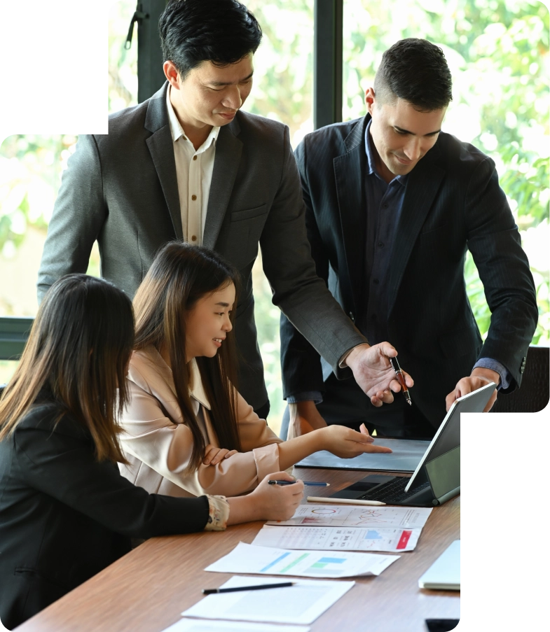 Professional analyzing business documents to support company setup and growth strategy