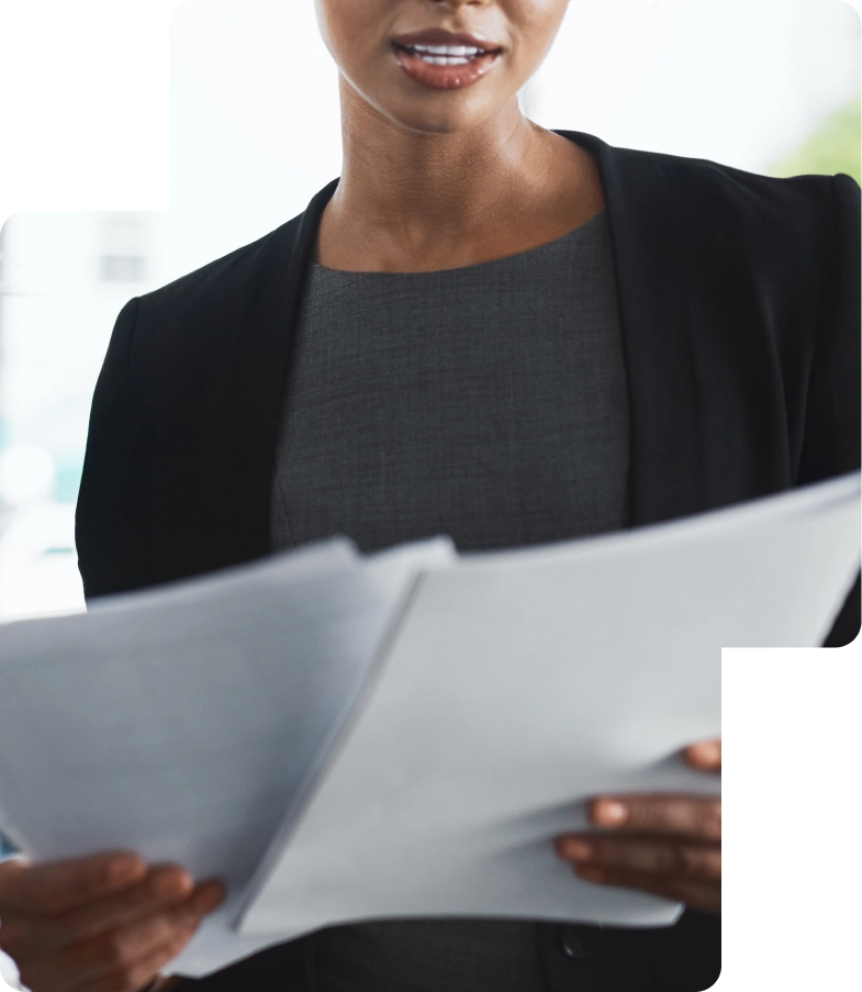 Professional reviewing documents for visa processing and compliance requirements