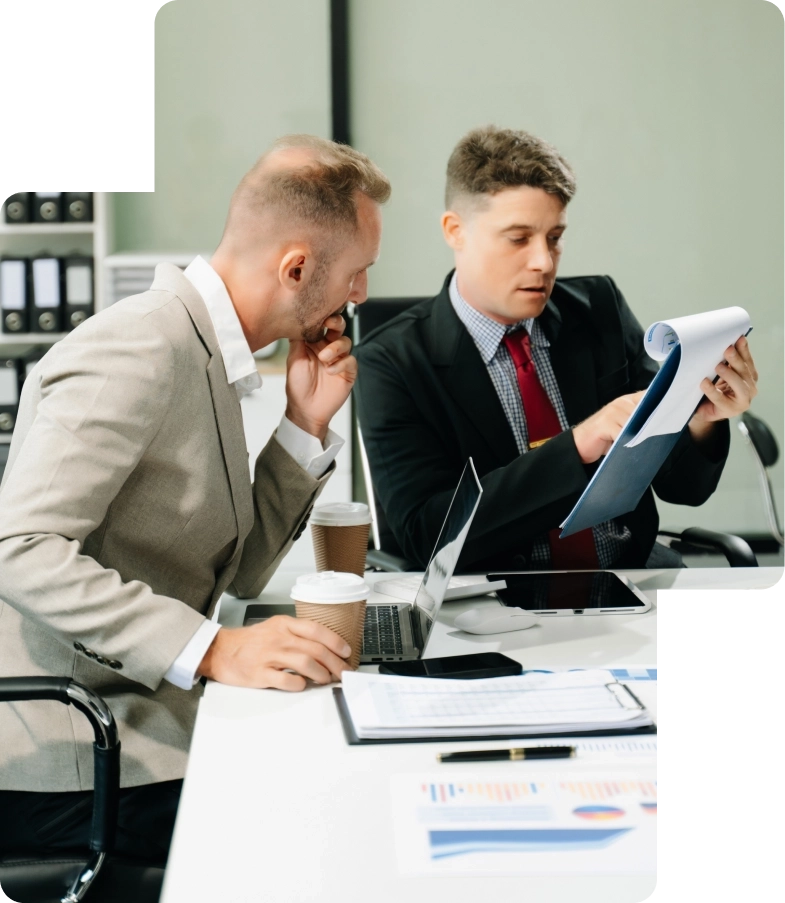 Consultant assisting client with document attestation and translation requirements