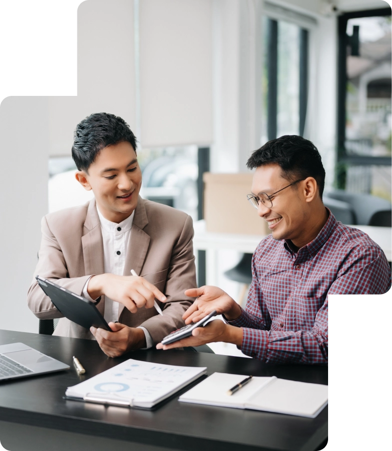 Business consultants presenting strategic plans and growth insights to a team