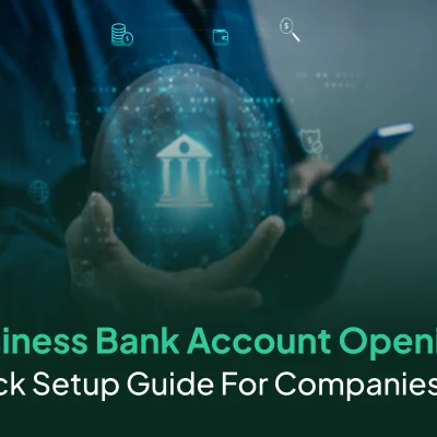 Business professional setting up bank account for company financial operations